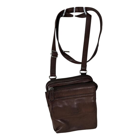 Vintage Fossil Pebbled Brown Leather Crossbody Bag - Picture 12 of 16